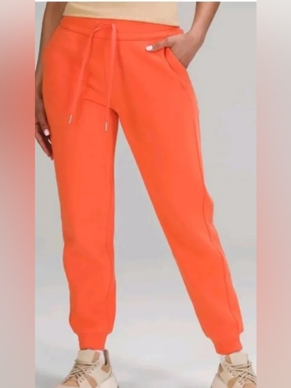 lululemon High-Rise Scuba Jogger in Warm Coral (vibrant orange) NWT